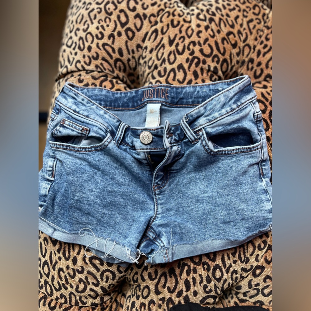 Justice Girls' Denim Jean Shorts Size 10 Plus Youth